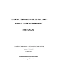 Taxonomy of Proconsul: an Issue of Species