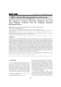 The Operation of Polymer Electrolyte Membrane Fuel Cell Using Hydrogen Produced from the Combined Methanol Reforming Process