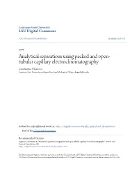 Analytical Separations Using Packed and Open-Tubular Capillary Electrochromatography" (2004)