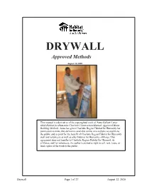 DRYWALL Approved Methods