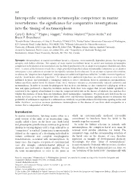 Interspecific Variation in Metamorphic Competence in Marine Invertebrates: the Significance for Comparative Investigations Into the Timing of Metamorphosis Cory D