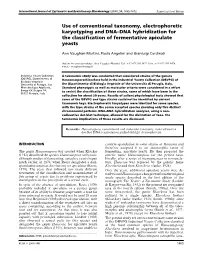Use of Conventional Taxonomy, Electrophoretic Karyotyping and DNA–DNA Hybridization for the Classiﬁcation of Fermentative Apiculate Yeasts