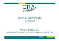 Basics on Bioinformafics Lecture 8