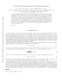 Fastest Frozen Temperature for a Thermodynamic System