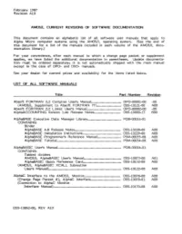 February 1987 Revision A10 AMOS/L CURRENT REVISIONS OF