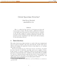 Global Spacetime Structure∗
