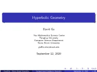 Hyperbolic Geometry