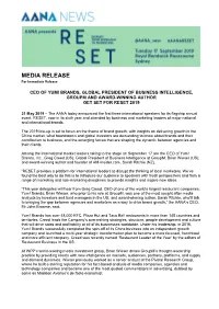 MEDIA RELEASE for Immediate Release