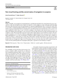 Non-Visual Homing and the Current Status of Navigation in Scorpions