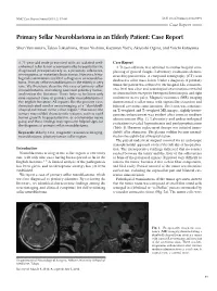 Primary Sellar Neuroblastoma in an Elderly Patient: Case Report