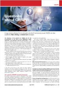 Questions About CRISPR