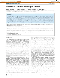 Subliminal Semantic Priming in Speech