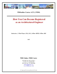 How You Can Become Registered As an Architectural Engineer