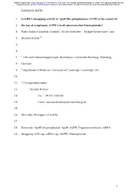 Is Mrna Decapping Activity of Apah Like Phosphatases (ALPH’S) the Reason For