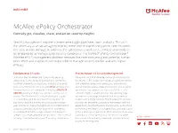 Mcafee Epolicy Orchestrator DATA SHEET