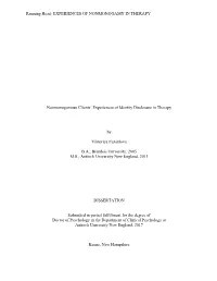 Nonmonogamous Clients' Experiences of Identity Disclosure