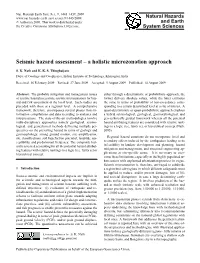 Seismic Hazard Assessment – a Holistic Microzonation Approach