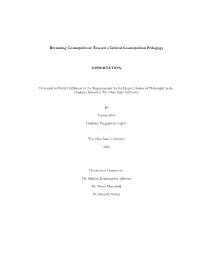 Toward a Critical Cosmopolitan Pedagogy DISSERTATION