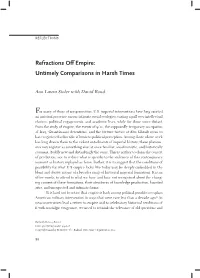 Untimely Comparisons in Harsh Times