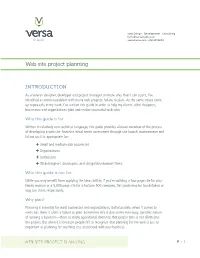 Web Site Project Planning