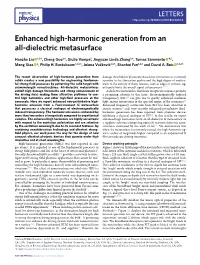 Enhanced High-Harmonic Generation from an All-Dielectric Metasurface