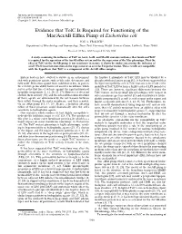 Evidence That Tolc Is Required for Functioning of the Mar/Acrab Efffux