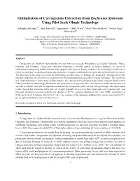Optimization of Carrageenan Extraction from Eucheuma Spinosum Using Pilot Scale Ohmic Technology