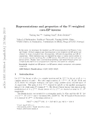 Representations and Properties of the W-Weighted Core-EP Inverse