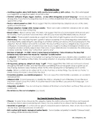 What Not to Say Handout