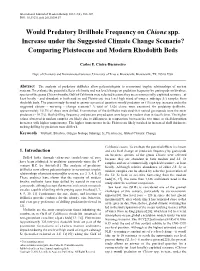 Would Predatory Drillhole Frequency on Chione Spp. Increase Under the Suggested Climate Change Scenario? Comparing Pleistocene and Modern Rhodolith Beds