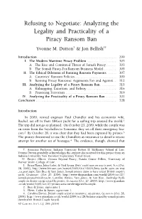 Analyzing the Legality and Practicality of a Piracy Ransom Ban Yvonne M