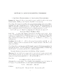 LIE's FUNDAMENTAL THEOREMS 1. Lie Group Homomorphism Vs Lie