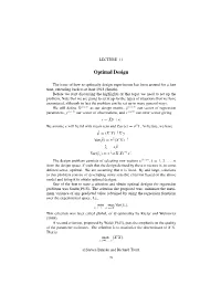 Optimal Design