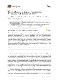 Recent Advances in Enzyme-Nanostructure Biocatalysts with Enhanced Activity