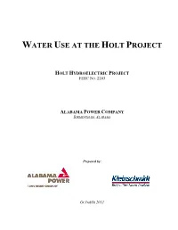 Water Use at the Holt Project Holt Hydroelectric Project