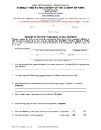Writ of Possession