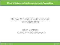 Effective Web Application Development with Apache Sling