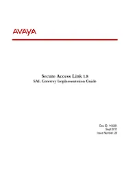 Secure Access Link 1.8 SAL Gateway Implementation Guide