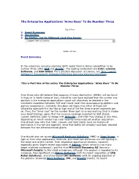 The Enterprise Applications 'Arms Race' to Be Number Three