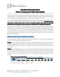 Broadband Information Sheet Truth Or Consequences Public Library System