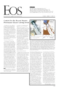 Context for the Recent Massive Petermann Glacier Calving Event