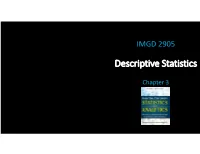 Descriptive Statistics