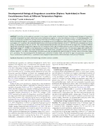 Developmental Biology of Zeugodacus Cucurbitae (Diptera: Tephritidae) in Three Cucurbitaceous Hosts at Different Temperature Regimes A