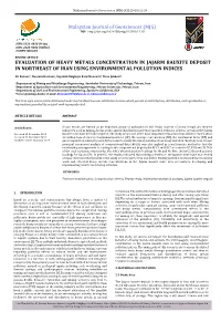 Evaluation of Heavy Metals Concentration in Jajarm Bauxite Deposit in Northeast of Iran Using Environmental Pollution Indices