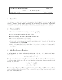 Lecture 1 — 24 January 2017 1 Overview 2 Administrivia 3 The