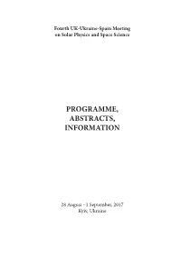 Programme, Abstracts, Information