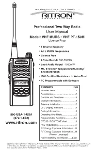 PT-150M User Manual
