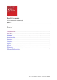 Spatial Opendata Technical Information Note 03/2018 May 2018