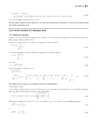 2.5. the Fine Structure of a Hydrogen Atom