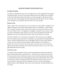 Base Running Fundamentals